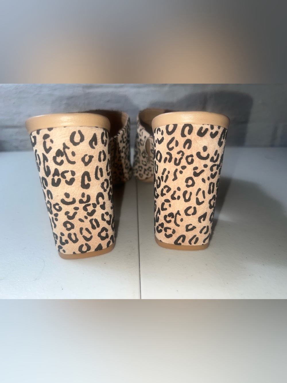 GB Gianni Bini Leopard Print Open Toe Heeled Mules Sandal Slides - Size 8 NWOB - Picture 5 of 9